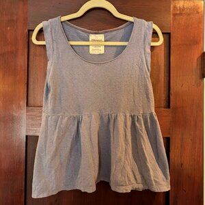 XSmall Lavender Bohemian Folk Sleeveless Babydoll Top Jersey Hemp Cotton Blend